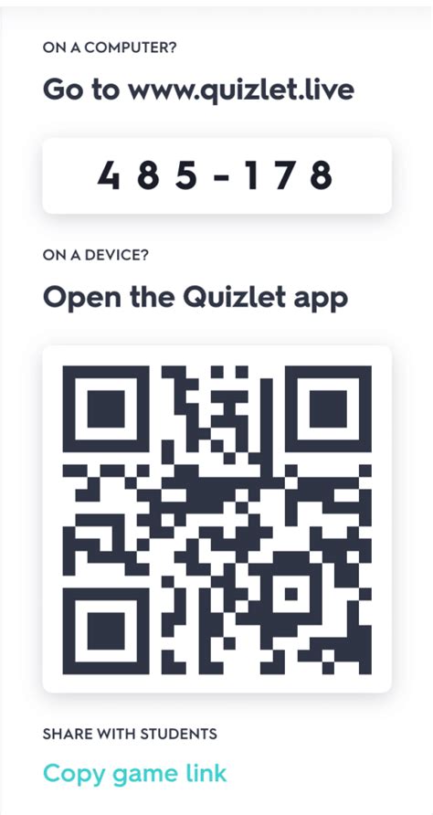 quizlet live spielen code